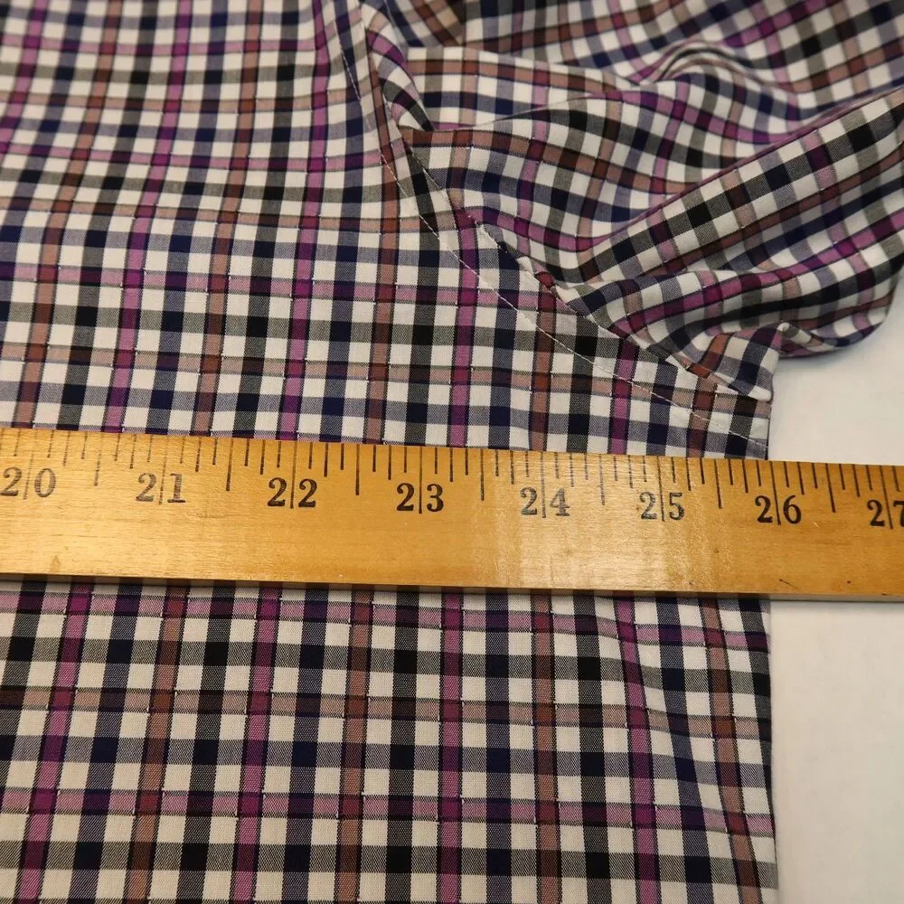Banana Republic Shirt Men's Size XL Regular Fit Non-Iron Long Sleeve Muli Plaid